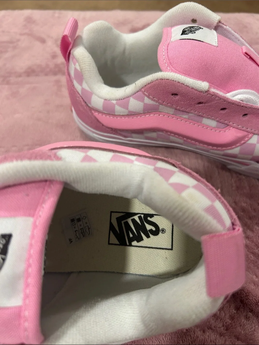 Vans Kids Pink & White Checkerboard High-Top Sneakers